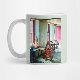 Spinning Wheel Near Window Mug